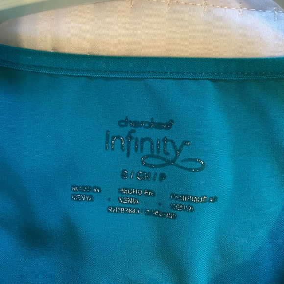 Cherokee Infinity Turquoise Scrub Top size Small - Picture 3 of 3